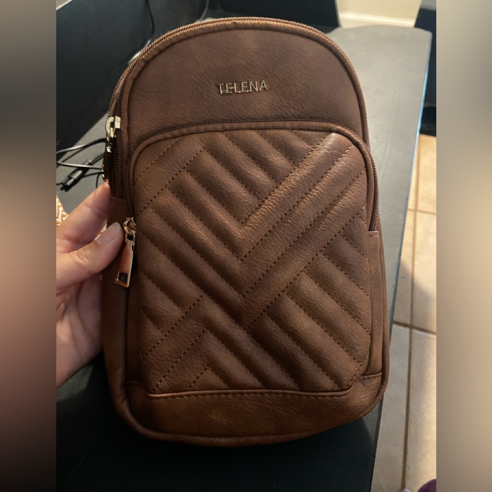Telena Quilted Brown Leather Satchel